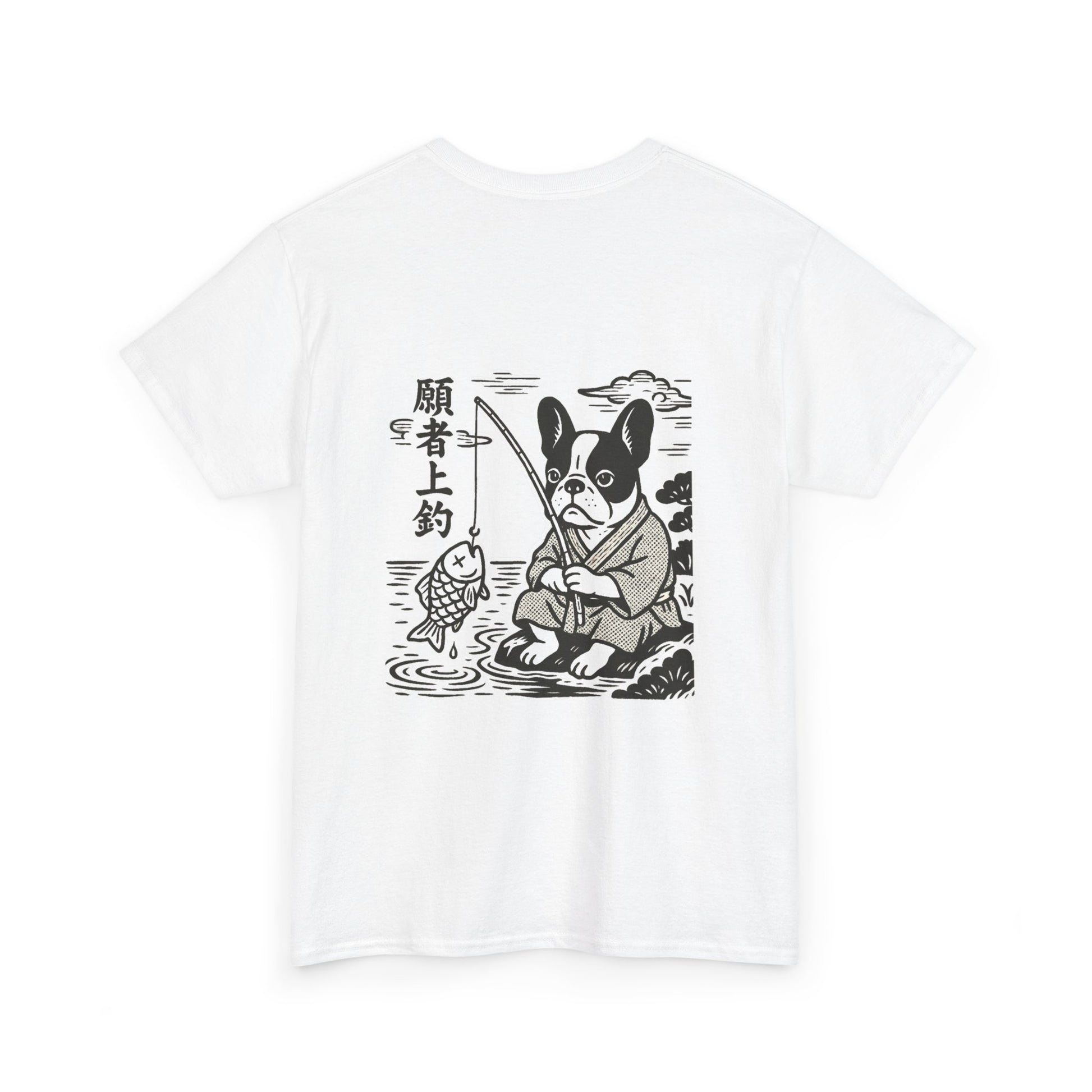 "Hooked by Gulu" Tee (A Frenchie with fishing skills)